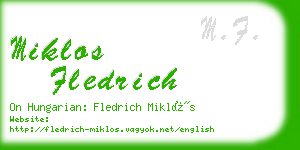 miklos fledrich business card